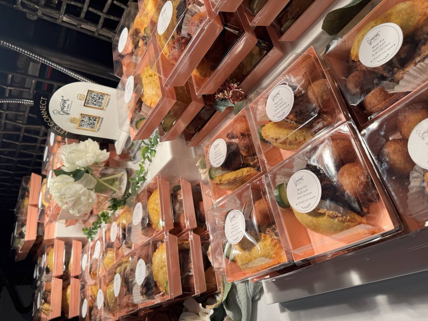 Individually packaged GourmetMaria snack boxes, perfect for an intimate gathering